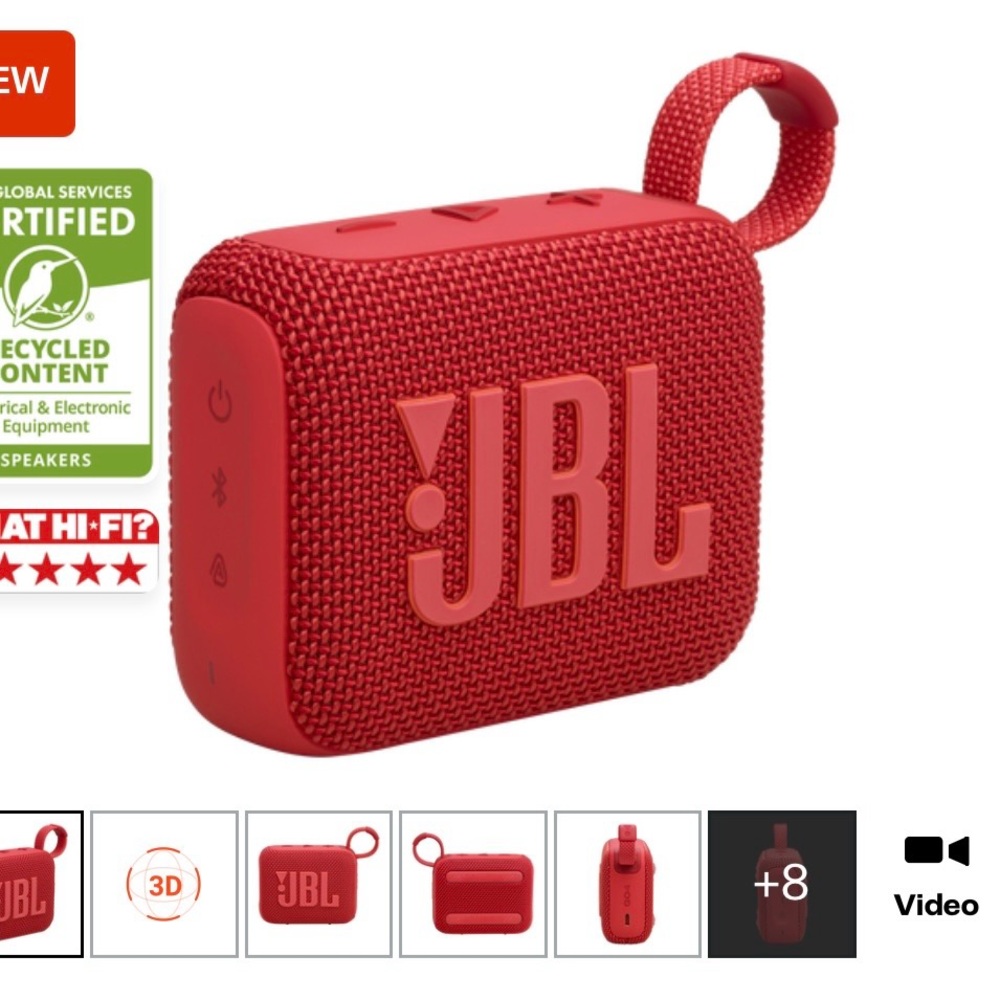 JBL GO 4 Bluetooth Speaker in Red